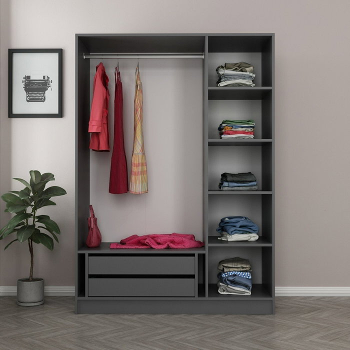 Hanah Home Armario Kale Anthracite Black Hanah Home Armario Kale Anthracite Black